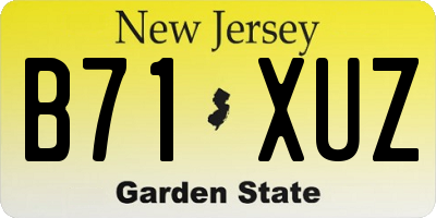 NJ license plate B71XUZ