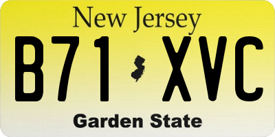 NJ license plate B71XVC