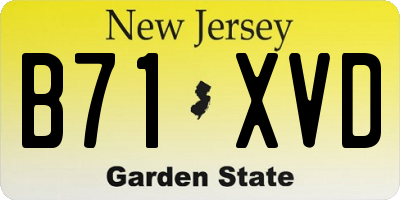 NJ license plate B71XVD