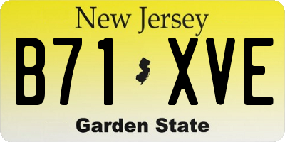 NJ license plate B71XVE
