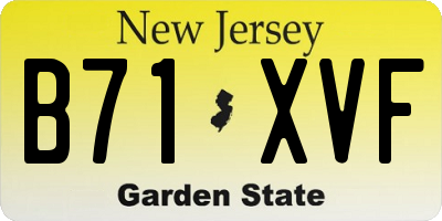 NJ license plate B71XVF