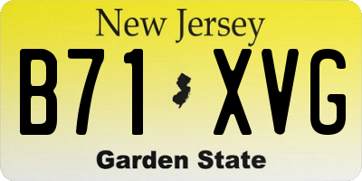 NJ license plate B71XVG