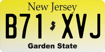 NJ license plate B71XVJ