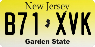 NJ license plate B71XVK