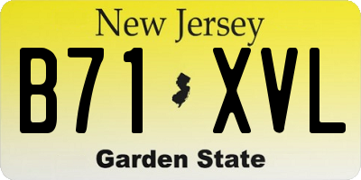 NJ license plate B71XVL