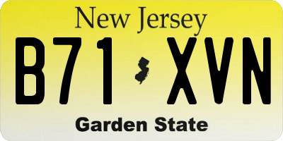 NJ license plate B71XVN