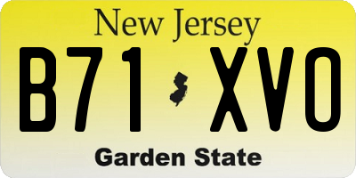 NJ license plate B71XVO