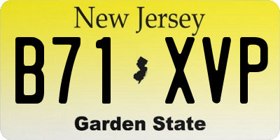 NJ license plate B71XVP
