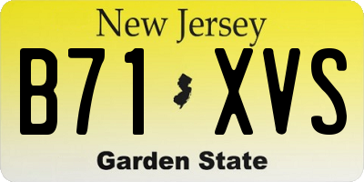 NJ license plate B71XVS
