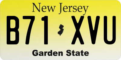 NJ license plate B71XVU