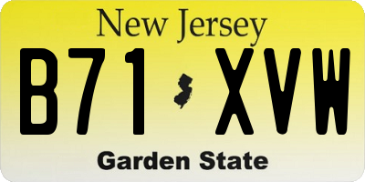 NJ license plate B71XVW