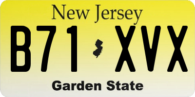 NJ license plate B71XVX