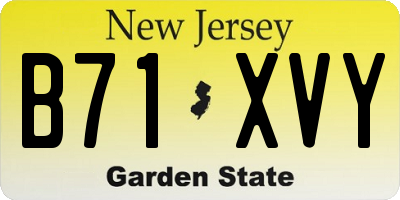 NJ license plate B71XVY