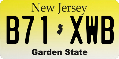 NJ license plate B71XWB