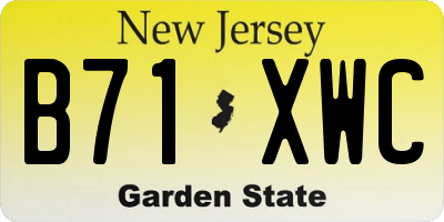 NJ license plate B71XWC