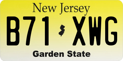 NJ license plate B71XWG