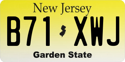 NJ license plate B71XWJ