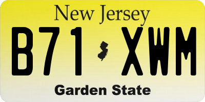 NJ license plate B71XWM