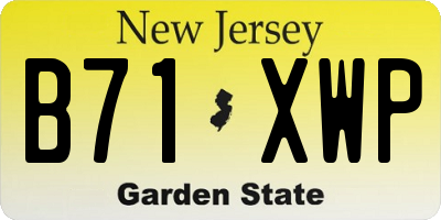 NJ license plate B71XWP