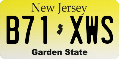 NJ license plate B71XWS
