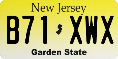 NJ license plate B71XWX