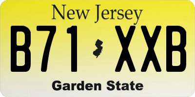 NJ license plate B71XXB