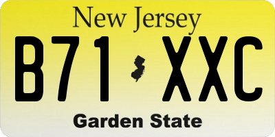 NJ license plate B71XXC