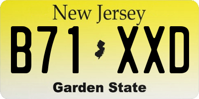 NJ license plate B71XXD