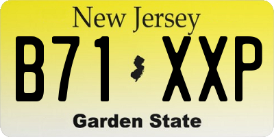 NJ license plate B71XXP