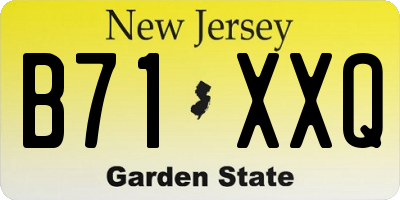 NJ license plate B71XXQ
