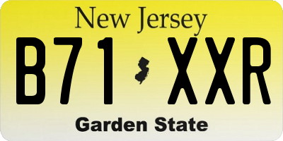 NJ license plate B71XXR