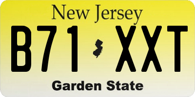 NJ license plate B71XXT