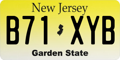 NJ license plate B71XYB