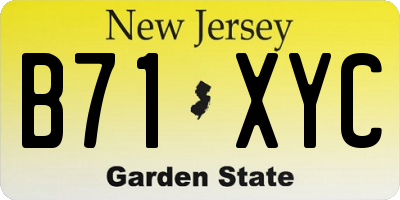 NJ license plate B71XYC