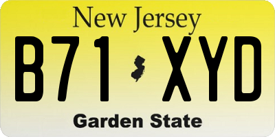 NJ license plate B71XYD