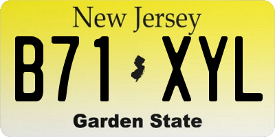 NJ license plate B71XYL