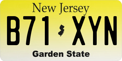 NJ license plate B71XYN