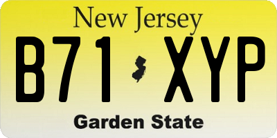 NJ license plate B71XYP