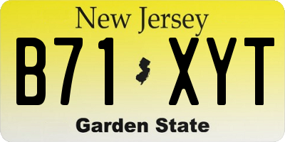 NJ license plate B71XYT