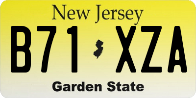 NJ license plate B71XZA