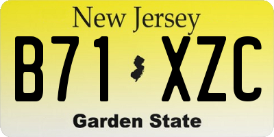 NJ license plate B71XZC