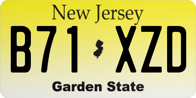 NJ license plate B71XZD