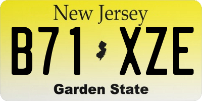 NJ license plate B71XZE