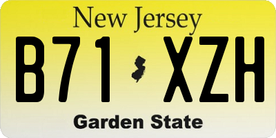 NJ license plate B71XZH