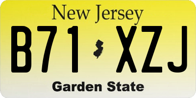 NJ license plate B71XZJ