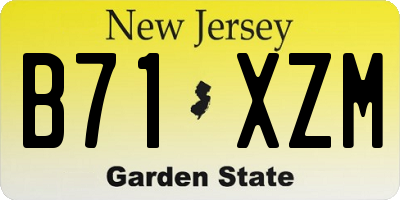 NJ license plate B71XZM