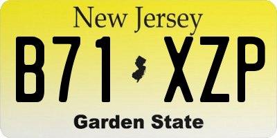 NJ license plate B71XZP