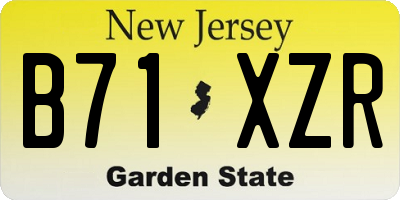 NJ license plate B71XZR