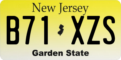 NJ license plate B71XZS