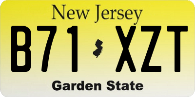 NJ license plate B71XZT